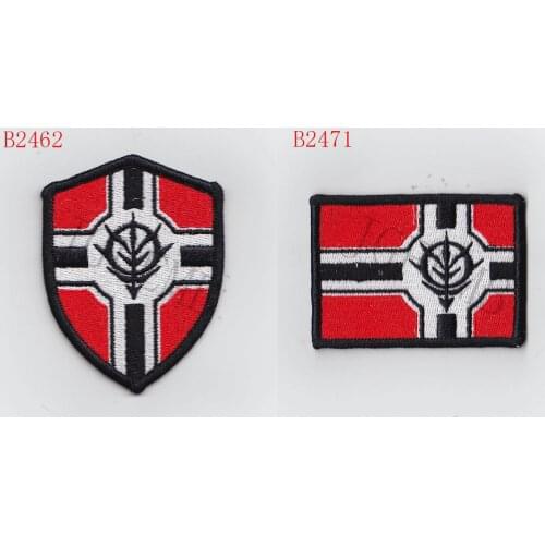 100%Embroidery Gundam ZEON Army flag Military Tactical Morale Embroidery patch Badges
