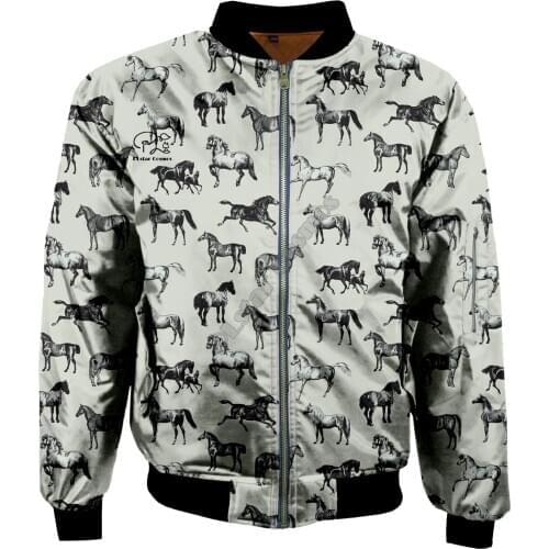 PLstar Cosmos New Fashion Casual 3Dfullprint Unisex Men/Women Stronger Horse Animal Art Zipper/Bomber Jackets/Hoodies/Hoodie s-9