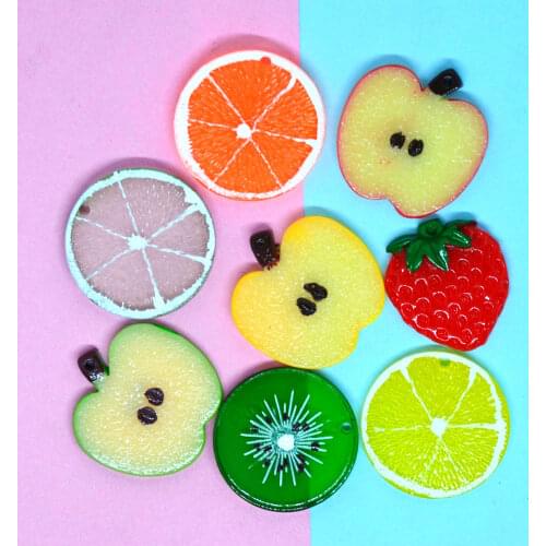 Resin Flatback Strawberry Orange Fruit Charms Embellishments,Earring,Necklace Jewelry Pendants DIY Scrapbook Making Crafts