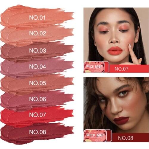 Lipstick Eye Shadow Blush 3-in-1 Repairing Palette Long-lasting Matte Cheek