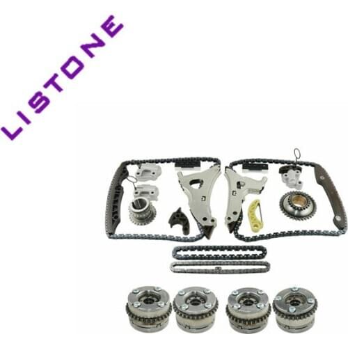 4Pcs Camshaft Adjusters + Timing Chain Kit For Mercedes-Benz C350 C400 E350 E400