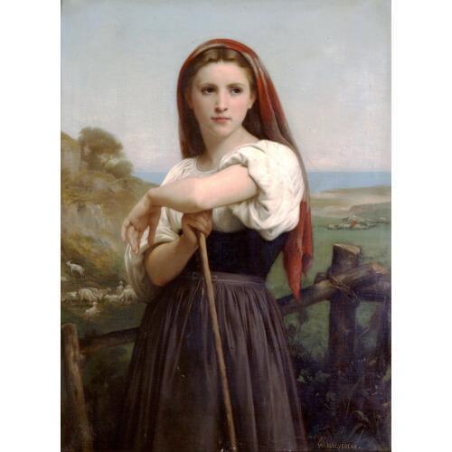 Handmade Oil painting reproduction Young Shepherdess by William Bouguereau