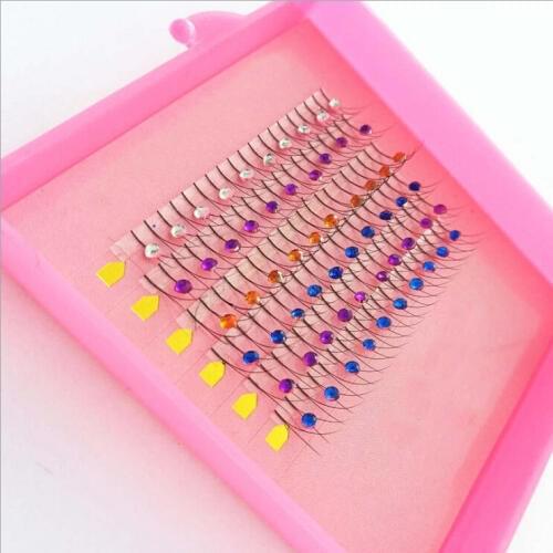 NEW C Curl Crystal Individual Eyelash Extension Y Glitter False Eyelashes F Curl Diamond Colored EyeLashes Makeup