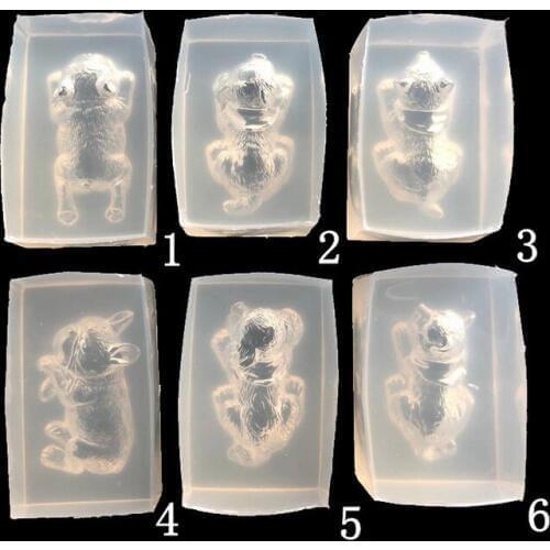 Net red 6st 3D stereo puppy crystal drop gel silicone mold diy key ring ornaments pendant material accessories