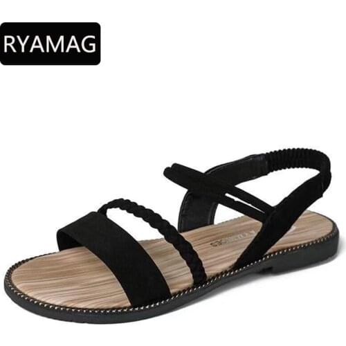 RYAMAG 2021 Slippers Plus Size 34-40 New Fashion Sandals Women Shoes Fashion Flat Sandals Summer Rhinestone Ladies Shoes