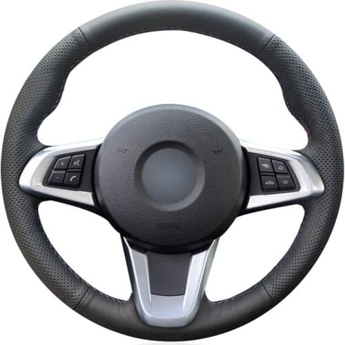 Hand-stitched Black PU Artificial Leather Car Steering Wheel Cover for BMW Z4 2009 2010 2011 2012 2013 2014 Accessories