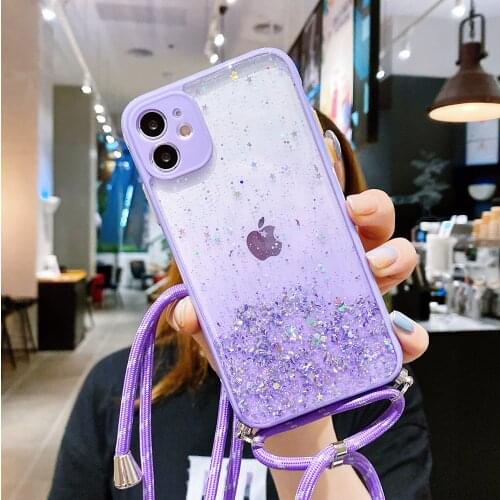 Strap Lace Chain Phone Ribbon Necklace Cushion Mobile Phone Hanging Case for HUAWEI P Nova Mate P Smart 10 20 30 3 4 5