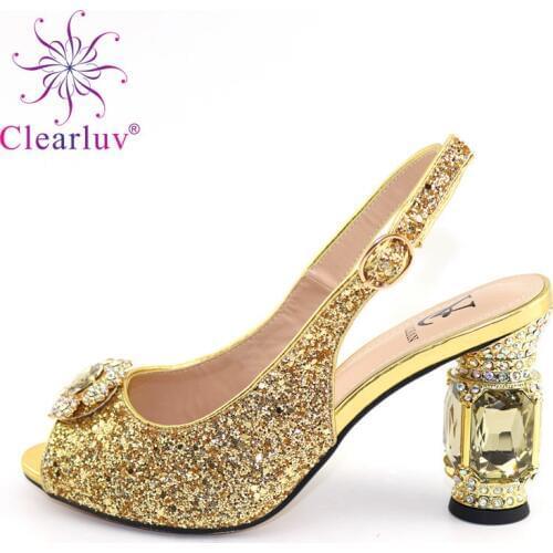 New Arrival Women Slipper Elegant Italian Women Sandals Shoes for Parties African Wedding High Heels Slip on Women Pumps Shoes