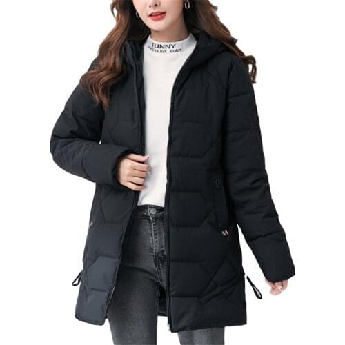 Winter Plus Size Clothing Women Thick Casual Mid-Length Zipper Warm Coat Female Korean Fashion Parka Ladies Cotton-Padded Jacket
