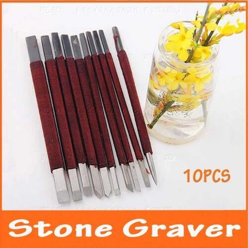 10pcs/lot Seal Graver Burin Carving Knife Stone knives Suit for Carve Stone Seal and Plexiglass Material Chapter Carved Tool