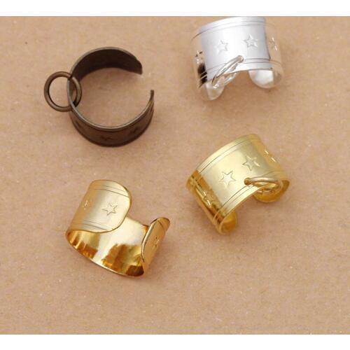 100pcs Brass Metal Ear Clips with Loop Earring Findings No Need Ear Pierced Non Piercing Hanging on Dangle Earrings Settings