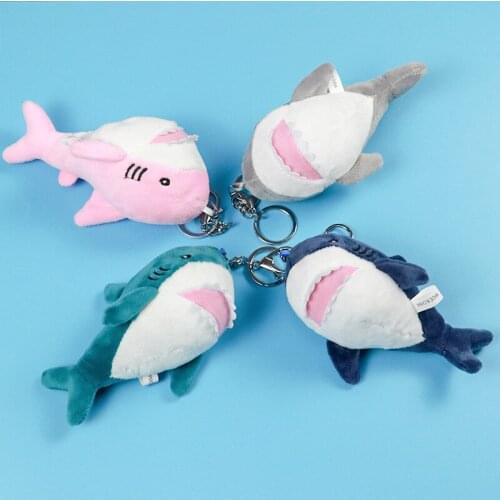 15cm Pink cartoon shark llavero peluche kawaii cute plush toy luggage ornaments llavero ballena car accessories brelok do kluczy