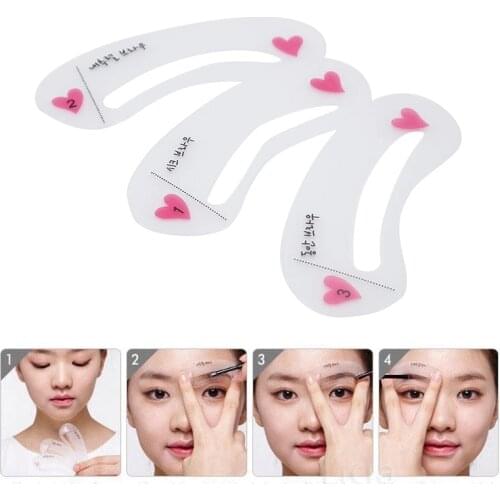 3style/Set Card Women 3D Eyebrow Stencil Grooming Shaper Template Makeup Tools Stickers eyebrow shaper Eye Makeup cosmetic tool
