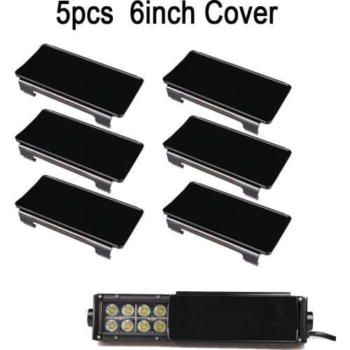 5PCS 6" inch Snap On Dust Proof Protective Covers Black for 30" 180W led light bar 6"-52" Offroad ATV Amber Clear Red Blue Green