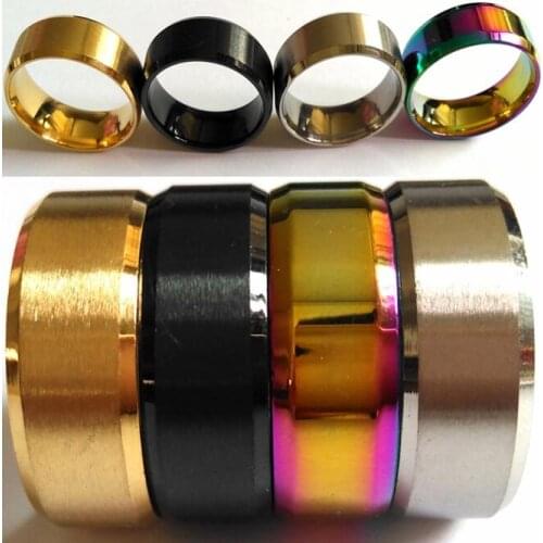 50pcs TOP mix 8mm QUALITY men women Simple Plain CLASSIC Stainless Steel Band Rings Party Ring Wholesale Fashion Wedding Jewelry