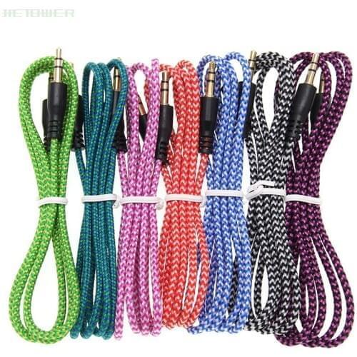 500pcs 3.5mm Plug Multicolor Nylon Aux Audio Jack Cable Line Cord For Car MP3 PC For Xiaomi Andriod For Iphone Hdmi Aux Cable