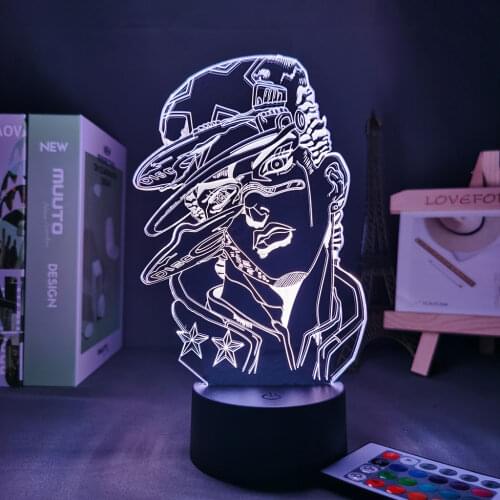 Anime JoJo Bizarre Adventure Acrylic 3d Lamp for Home Decor Light Birthday Gift Manga Jojo Figure Led Night Light Jotaro Kujo