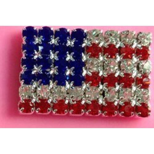 Free shipping America rhinestone flag button for hair accessory 10PCS/LOT(BTN-5421)