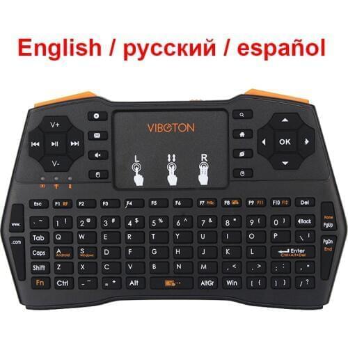 Russian Spanish English Keyboard 2.4G Wireless Remote Control Combo Mini Keyboard for Mini PC Android TV Raspberry Pi 4/3 Laptop