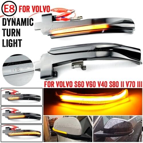 Dynamic Turn Signal Light For Volvo S60 CC V60 CC S60 II S80 II V70 III Car LED Rearview Mirror Sequential Indicator For Volvo