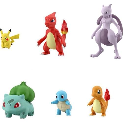 Original Pokemon 1/20 SCALE WORLD Kanto region Ash Ketchum Charmeleon Pikachu Action Figure Model Toys Gift for Children