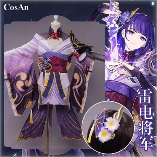 New Game Genshin Impact Raiden Shogun Cosplay Costume Female Lovely Sweet Uniforms Full Set Activity Party Role Play Clothing