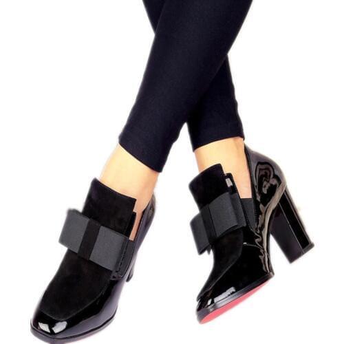 New 100% Red Bottom sole high heels pumps square toe genuine leather shoes women ladies black Sexy chaussure femme