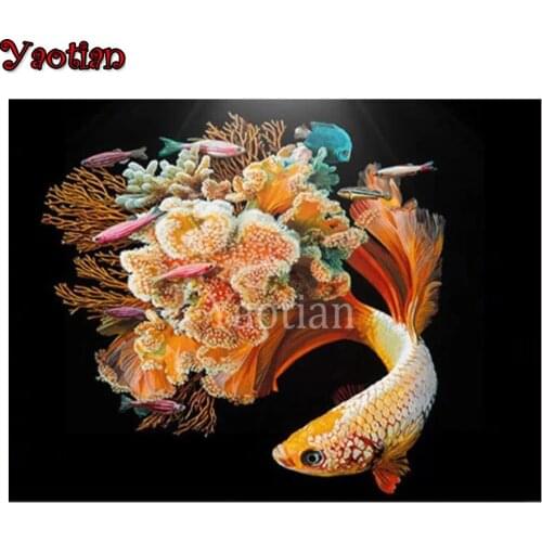 Full square 5d diy Diamond Painting Coral Fish Diamond Embroidery Round Cross Stitch Diamond Art Elf,Amazing Artworks