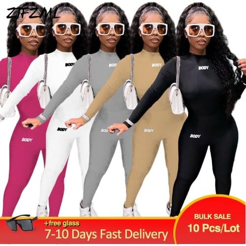 Bulk Items Wholesale Lots Casual Loungewear 2 Two Piece Tracksuit Women BODY Letter Print Full Sleeve Top+jogger Sweatpant Y2K