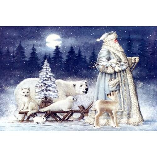 Santa Claus Bear Full Display Square Round 5D DIY Diamond Painting Kit Kid Christmas Gift Diamond Embroidery Rhinestone Picture