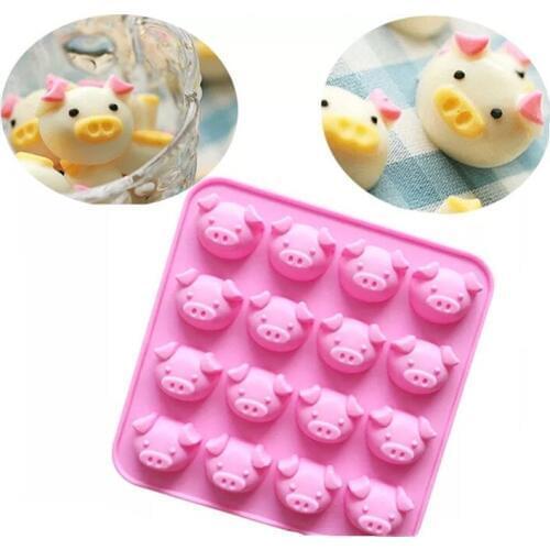 16 Holes Piggy Silicone Cake Mold Silicone Cake Muffin Molds Ice Cube Tray DIY Handmade Soap Molds