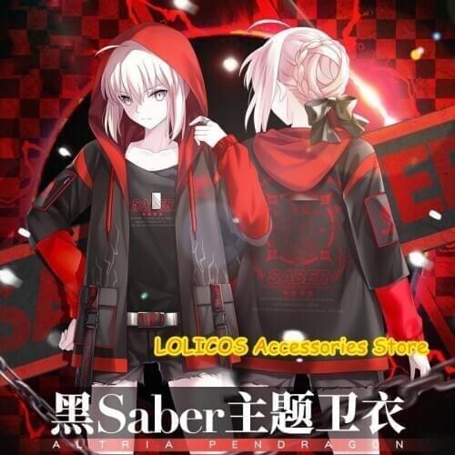 Fate/Grand Order Arturia Pendragon Saber Alter Hoodies Fake Two Pieces Jacket Sweatshirt Women Men Autumn Fashion Coat Tops