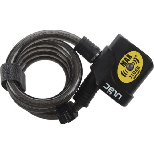 Ulac Bike Lock Bicycle Electronic Alarm Lock Cycling 110Db Loud Cable Mtb Bicycle Anti-Theft Locks Road Bike Safe Wire Locks