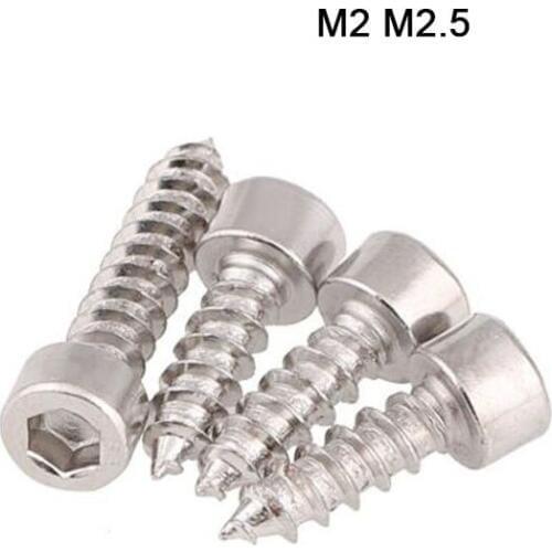 Hexagon Socket Screws Cap Head Wooden bolt Furniture Sliding Door Self Tapping Screws Hardened M2/2.5*6/8/10/12-/16mm