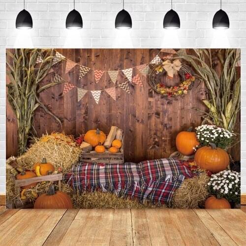 Yeele Photocall Autumn Backdrop Interior Haystack Pumpkin Baby Shower Portrait Photographic Photography Background Photo Studio