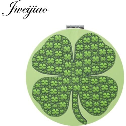 Youhaken Lucky Clover Mirrors heart love Makeup mirrors Double Sides Hand Mirror new game small mirrors QF336