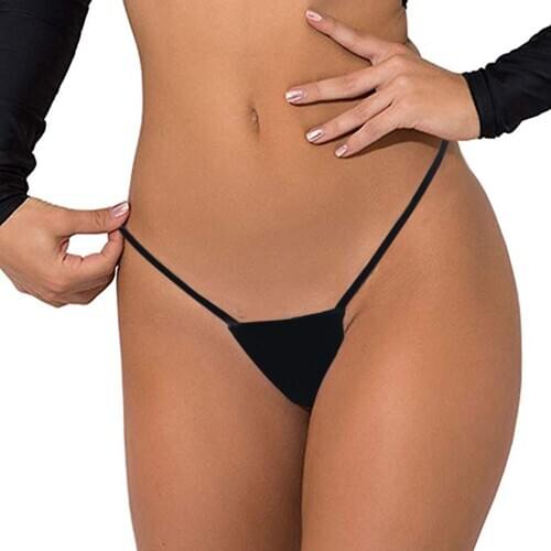 Women Bikini Low Waist Bottom Super Sexy Cheeky Black T-back Bikini Bottoms Thong Secret Swimwear Biquini Bikinis Brazilian