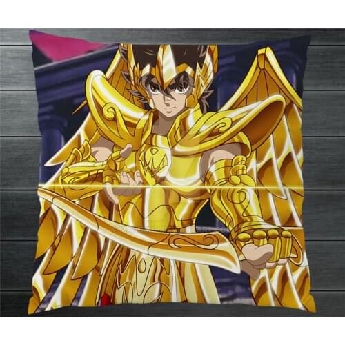 Saint Seiya Gold Cloth Sagittarius Seiya Fanart 40*40cm Two Side Pillowcase Pillow Case Cover Cosplay Gift BED/SOFA/CAR Decor