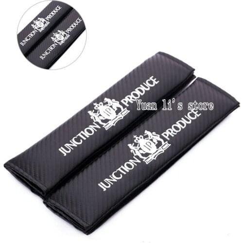 1 Pair JP Car Seat Modified Parts Black carbon White Line Seat Belt Shoulder Pads Car Accessories