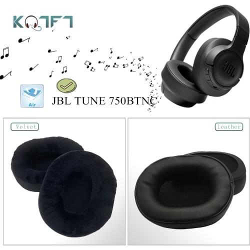 KQTFT 1 Pair of Velvet route leather Replacement EarPads for JBL TUNE 750BTNC Headset Earmuff Cover Cushion Cups
