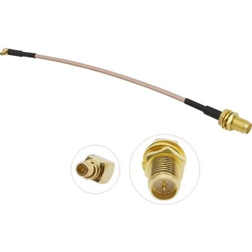 1Pcs RG178 Extension Coaxial Cable MMCX Male Right Angle to RP SMA Female Plug Assembly RF Connector for Wireless Antenna