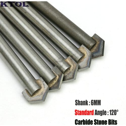 10pc 8mm Dia. 120 Standard Angle Stone Engraving Cutter,Carbide CNC End Mill Bits,Cutting Tools for Carving Marble, Soft Metal