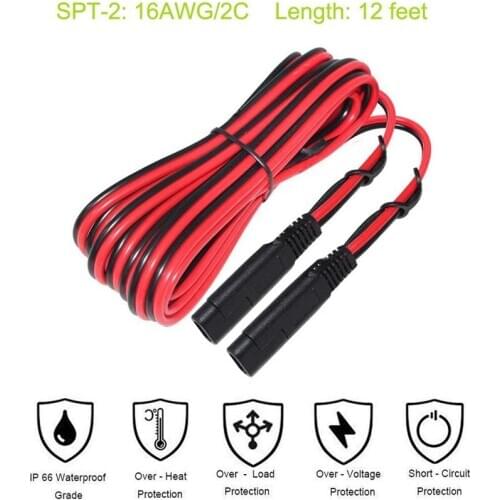 6.5 Feet 14AWG SAE to SAE Extension Cable, Quick Disconnect Wire Harness DC Connector Cord Plug for Trailer RV Boat Camp Solar P