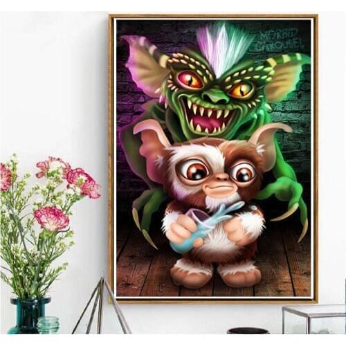 Diamond Painting gremlins Full Square round Diamond 5D DIY Embroidery Cross Stitch Mosaic Diamond Home Decoration