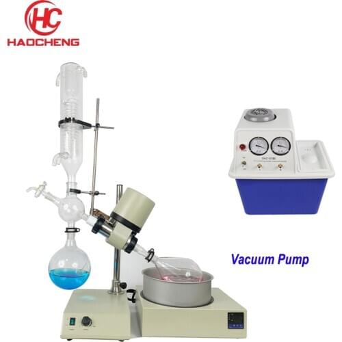 Free shipping Hot Sale 1L 2L Rotary Evaporator with Vacuum Pump