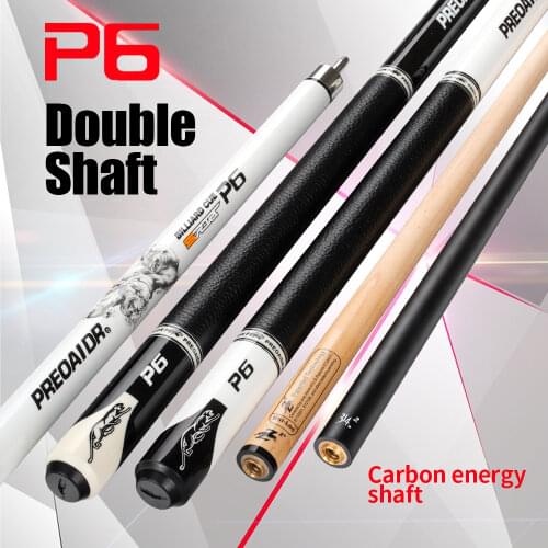 PREOAIDR 3142 P6 Billard Pool Cue Maple+Carbon 2 Shafts 13mm 11.5mm 10mm Tip Uni-lock Joint Carbon Energy Cue with Extension