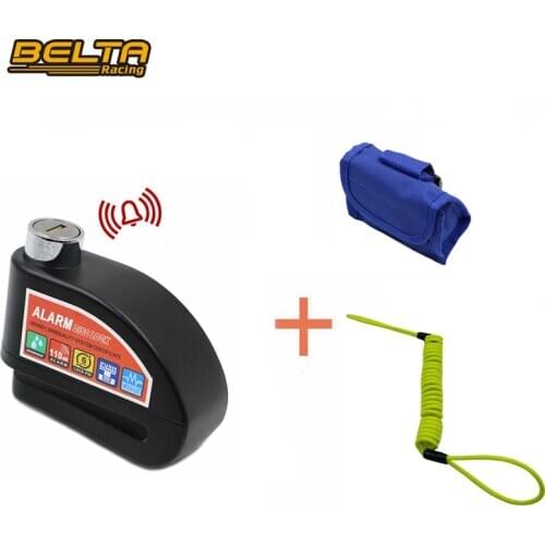 Black Motor Scooter Bicycle Security Anti-Theft Disc Alarm Lock System With Black Bag&Green Reminder Cable KSS-L101BK series