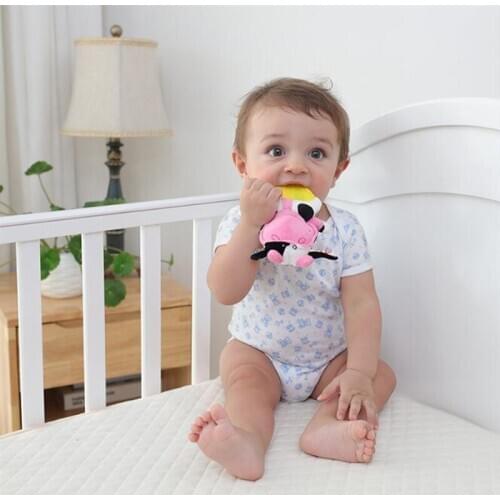 Baby Infant Plush Rattle Stuffed Toy Hand Grasp Teethers Newborns Early Development Boys Girls Cute Animal Handbell Ring
