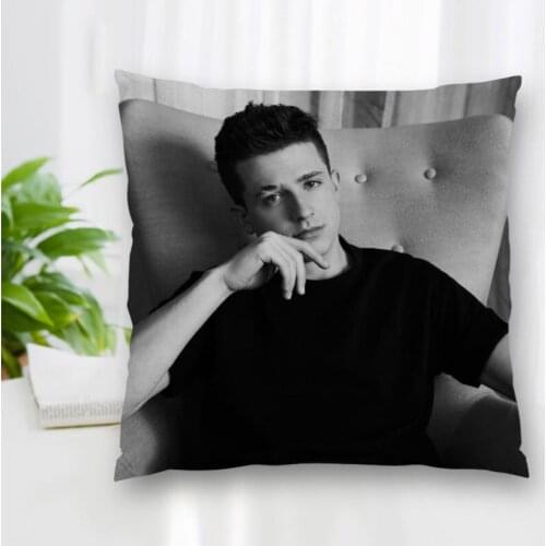 Custom Double Sided Square Pillow Case Singer Charlie Puth Cushion Covers for Home Sofa Chair Decorative Pillowcases With Zipper