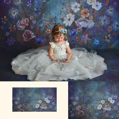 Newborn Portrait Backdrop Girls Artistic Photo Background Baby Cake Smash Photography Backdrop Vintage Floral Photo Studio Prop